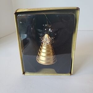 Gold Glass Angel Ornament New In Box